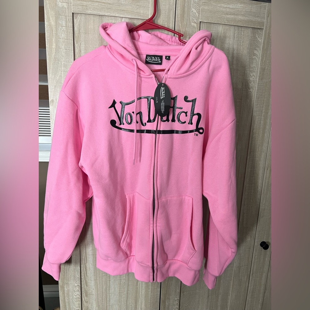 Von Dutch Pink Pink Zip-Up Hoodie - Picture 6 of 6